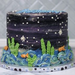 Alexander galexy-ocean bday cake - FULL